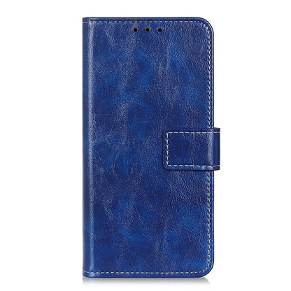 For iPhone 16 Plus Retro Crazy Horse Texture Horizontal Flip Leather Phone Case(Blue) - iPhone 16 Plus Cases by buy2fix | Online Shopping UK | buy2fix