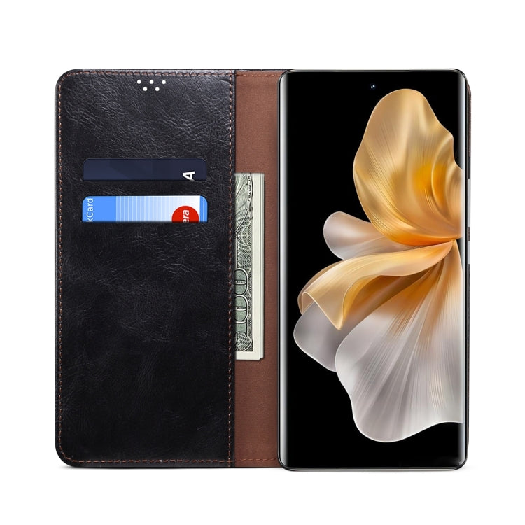 For vivo S18 Oil Wax Crazy Horse Texture Leather Phone Case(Black) - S18 Cases by buy2fix | Online Shopping UK | buy2fix