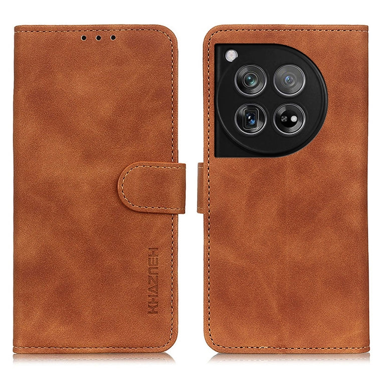 For OnePlus 12 KHAZNEH Retro Texture Leather Phone Case(Brown) - OnePlus Cases by buy2fix | Online Shopping UK | buy2fix