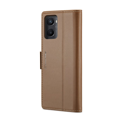 For Realme 9i 4G CaseMe 023 Butterfly Buckle Litchi Texture RFID Anti-theft Leather Phone Case(Brown) - Realme Cases by CaseMe | Online Shopping UK | buy2fix