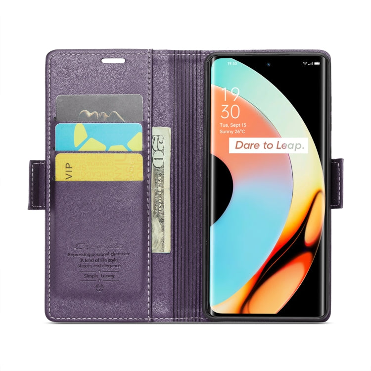 For Realme 10 Pro+ CaseMe 023 Butterfly Buckle Litchi Texture RFID Anti-theft Leather Phone Case(Pearly Purple) - Realme Cases by CaseMe | Online Shopping UK | buy2fix