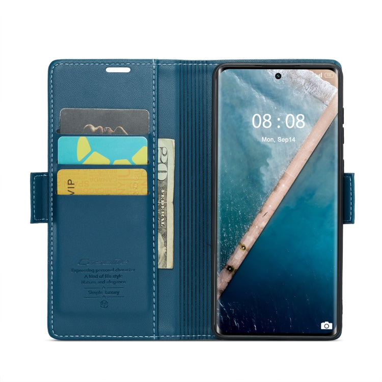 For Realme 11 Pro/11 Pro+ CaseMe 023 Butterfly Buckle Litchi Texture RFID Anti-theft Leather Phone Case(Blue) - Realme Cases by CaseMe | Online Shopping UK | buy2fix