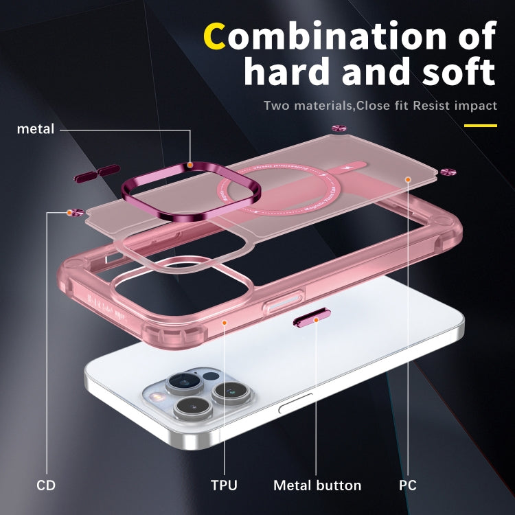 For iPhone 11 Skin Feel TPU + PC MagSafe Magnetic Phone Case(Transparent Pink) - iPhone 11 Cases by buy2fix | Online Shopping UK | buy2fix