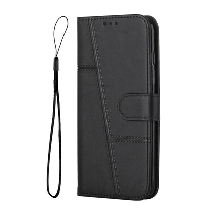 For Xiaomi Redmi Note 13 Pro 4G Global Stitching Calf Texture Buckle Leather Phone Case(Black) - Note 13 Pro Cases by buy2fix | Online Shopping UK | buy2fix