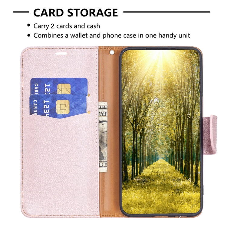 For iPhone 16 Plus Litchi Texture Pure Color Flip Leather Phone Case(Rose Gold) - iPhone 16 Plus Cases by buy2fix | Online Shopping UK | buy2fix