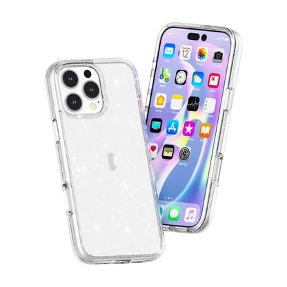 For iPhone 16 Pro Max Shockproof Terminator Glitter Powder Phone Case(White) - iPhone 16 Pro Max Cases by buy2fix | Online Shopping UK | buy2fix