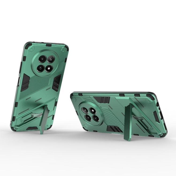For Realme 12 5G Global Punk Armor 2 in 1 PC + TPU Phone Case with Holder(Green) - Realme Cases by buy2fix | Online Shopping UK | buy2fix