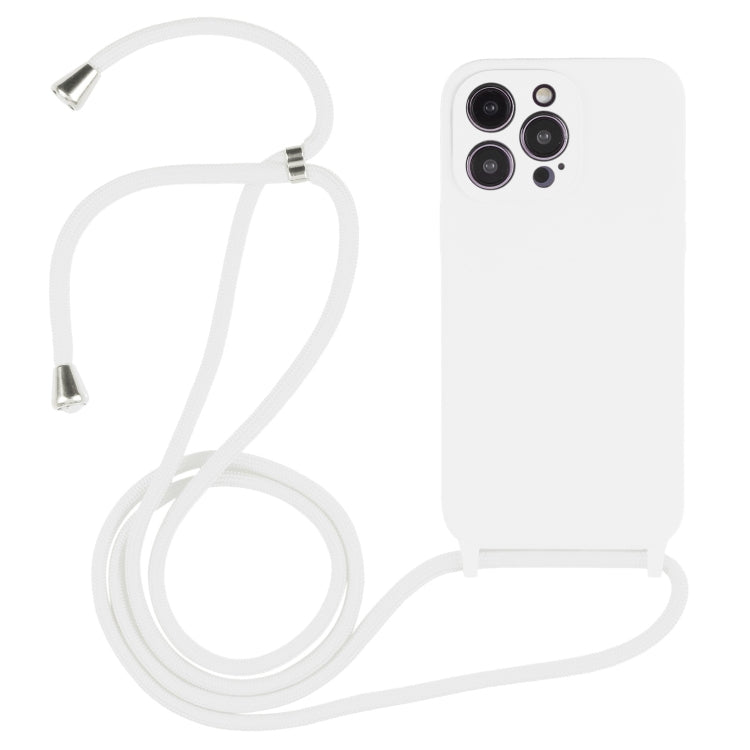 For iPhone 16 Pro Crossbody Lanyard Liquid Silicone Case(White) - iPhone 16 Pro Cases by buy2fix | Online Shopping UK | buy2fix