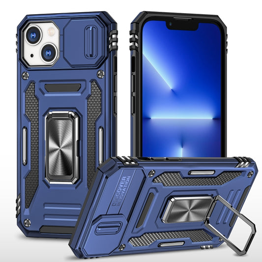 For iPhone 15 Armor PC + TPU Camera Shield Phone Case(Navy Blue) - iPhone 15 Cases by buy2fix | Online Shopping UK | buy2fix