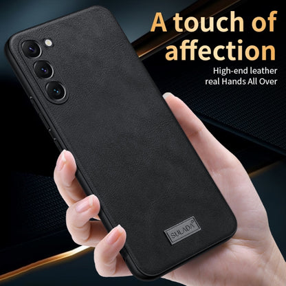 For Samsung Galaxy S24 Ultra 5G SULADA Shockproof TPU Hybrid Handmade Leather Phone Case(Black) - Galaxy S24 Ultra 5G Cases by SULADA | Online Shopping UK | buy2fix