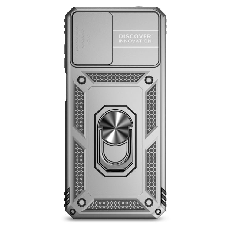 For Motorola Moto G22 5G / Moto G Play 2024 Sliding Camshield Holder Phone Case(Silver) - Motorola Cases by buy2fix | Online Shopping UK | buy2fix