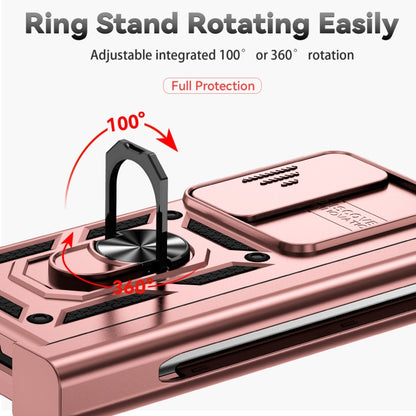 For Samsung Galaxy Z Fold4 Sliding Camshield Holder Phone Case(Rose Gold) - Galaxy Z Fold4 5G Cases by buy2fix | Online Shopping UK | buy2fix