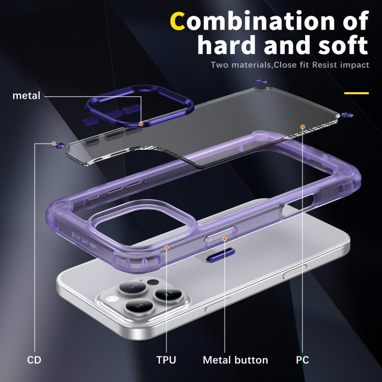 For iPhone 16 Pro Max Skin Feel TPU + PC Phone Case(Transparent Purple) - iPhone 16 Pro Max Cases by buy2fix | Online Shopping UK | buy2fix