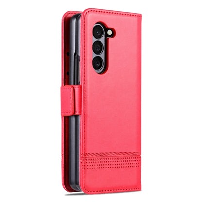 For Samsung Galaxy Z Fold5 5G AZNS Magnetic Calf Texture Flip Leather Phone Case(Red) - Galaxy Z Fold5 Cases by AZNS | Online Shopping UK | buy2fix