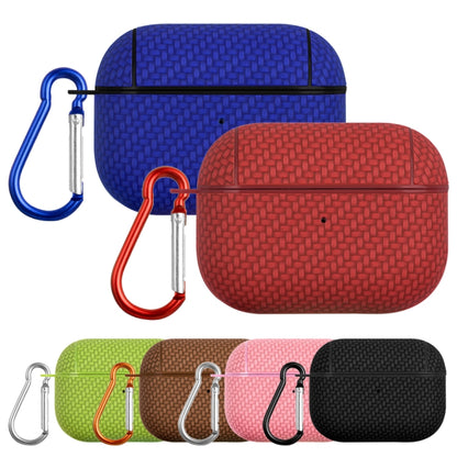 For AirPods Pro Woven Skin Texture PC TWS Earphone Protective Case(Blue) - For AirPods Pro by buy2fix | Online Shopping UK | buy2fix