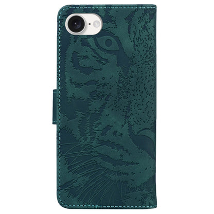 For iPhone SE 2024 Tiger Embossing Pattern Leather Phone Case(Green) - More iPhone Cases by buy2fix | Online Shopping UK | buy2fix