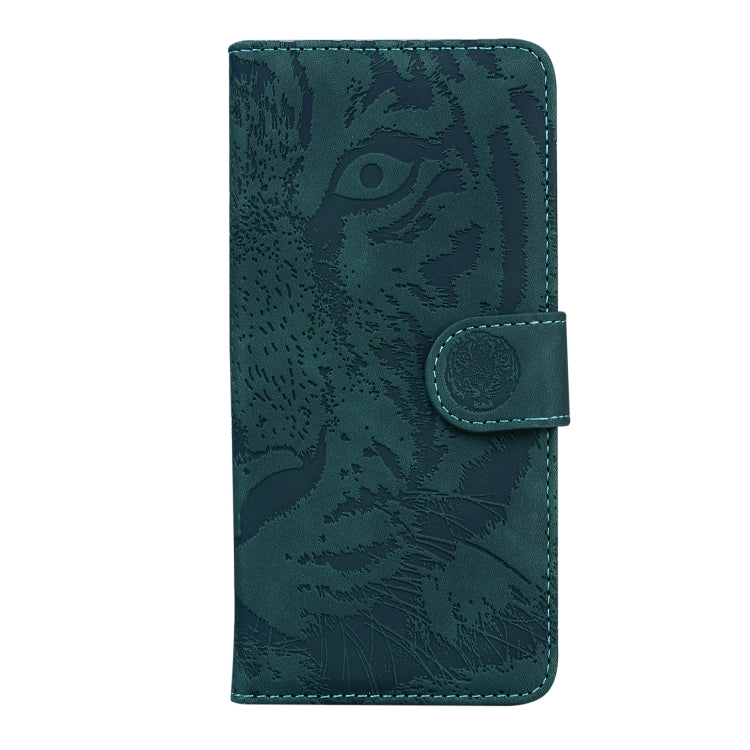 For Motorola Moto G Play 4G 2024 Tiger Embossing Pattern Leather Phone Case(Green) - Motorola Cases by buy2fix | Online Shopping UK | buy2fix