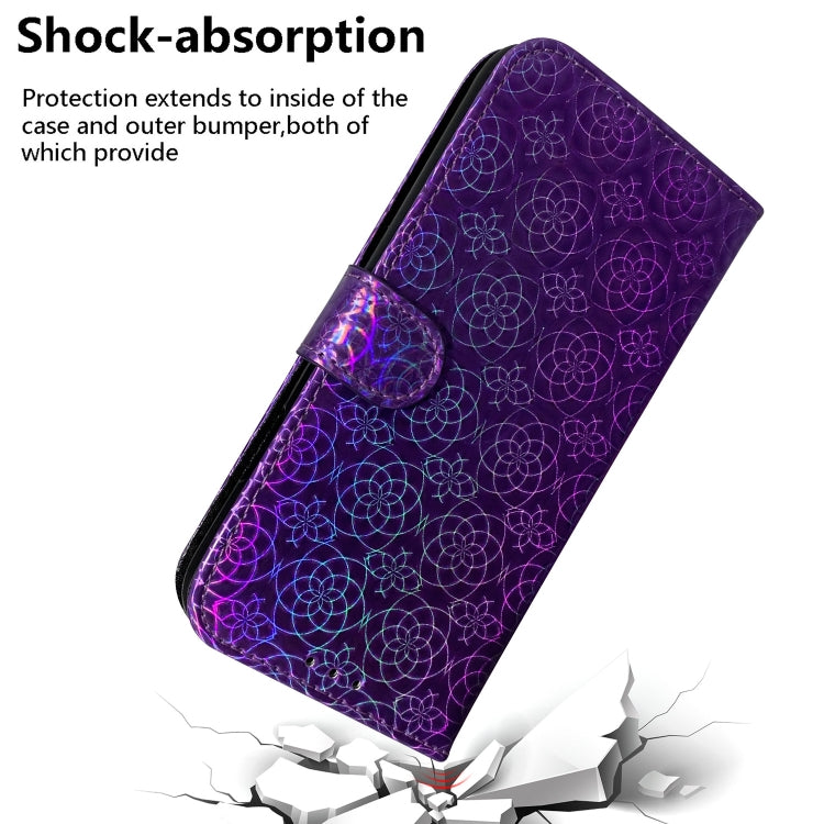 For iPhone 16 Pro Max Colorful Magnetic Buckle Leather Phone Case(Purple) - iPhone 16 Pro Max Cases by buy2fix | Online Shopping UK | buy2fix