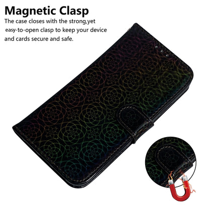 For iPhone 16 Pro Colorful Magnetic Buckle Leather Phone Case(Black) - iPhone 16 Pro Cases by buy2fix | Online Shopping UK | buy2fix