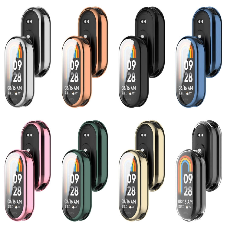 For Xiaomi Mi Band 8 Full Coverage TPU Electroplating Watch Protective Case(Transparent) - Watch Cases by buy2fix | Online Shopping UK | buy2fix