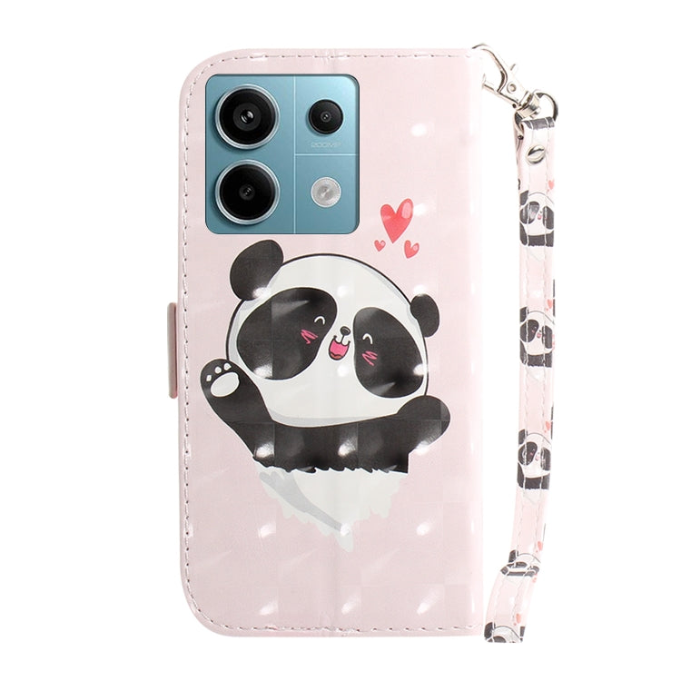 For Xiaomi Redmi Note 13 Pro 5G 3D Colored Horizontal Flip Leather Phone Case(Heart Panda) - Note 13 Pro Cases by buy2fix | Online Shopping UK | buy2fix