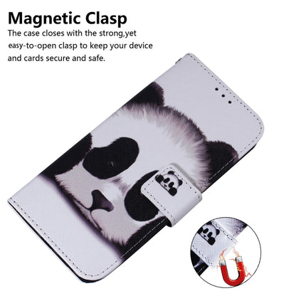 For iPhone 16 Coloured Drawing Flip Leather Phone Case(Panda) - iPhone 16 Cases by buy2fix | Online Shopping UK | buy2fix