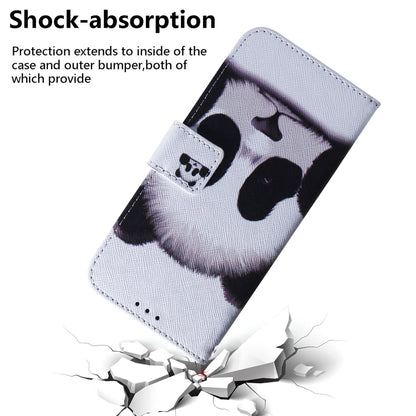 For iPhone 16 Coloured Drawing Flip Leather Phone Case(Panda) - iPhone 16 Cases by buy2fix | Online Shopping UK | buy2fix