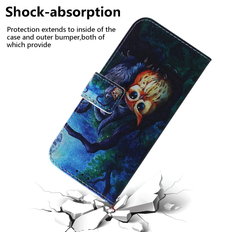 For OPPO Reno11 Global Coloured Drawing Flip Leather Phone Case(Oil Painting Owl) - Reno11 Cases by buy2fix | Online Shopping UK | buy2fix