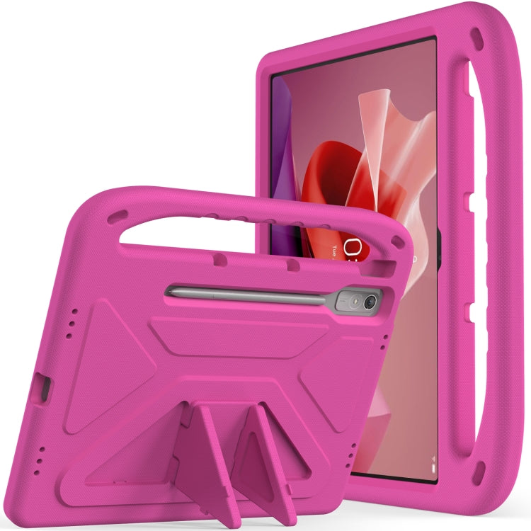 For Lenovo Tab P12 12.7 Handle Portable EVA Shockproof Tablet Case(Rose Red) - Lenovo by buy2fix | Online Shopping UK | buy2fix