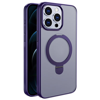 For iPhone 12 Pro Multifunctional MagSafe Holder Phone Case(Purple) - iPhone 12 / 12 Pro Cases by buy2fix | Online Shopping UK | buy2fix