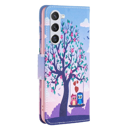 For Samsung Galaxy S24 5G Colored Drawing Pattern Leather Phone Case(Owl) - Galaxy S24 5G Cases by buy2fix | Online Shopping UK | buy2fix