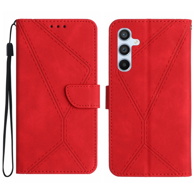 For Samsung Galaxy S23 FE 5G Stitching Embossed Leather Phone Case(Red) - Galaxy S23 FE 5G Cases by buy2fix | Online Shopping UK | buy2fix
