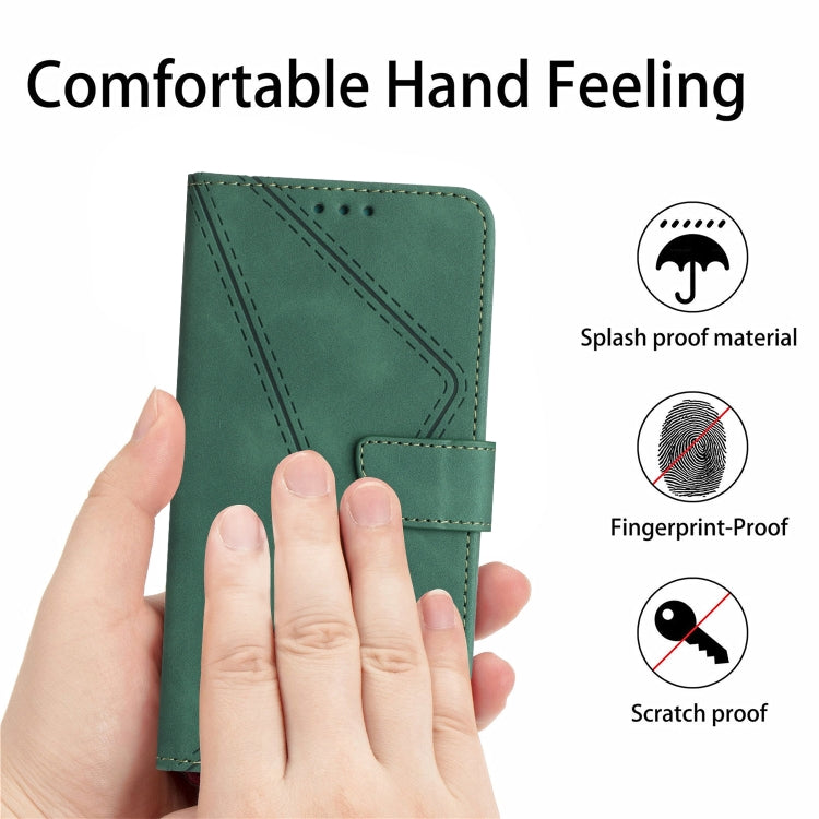 For Samsung Galaxy A05s Stitching Embossed Leather Phone Case(Green) - Galaxy Phone Cases by buy2fix | Online Shopping UK | buy2fix