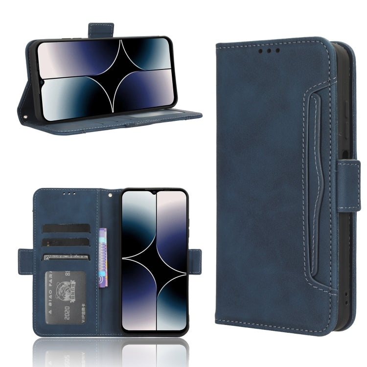 For Ulefone Note 16 Pro Skin Feel Calf Texture Card Slots Leather Phone Case(Blue) - Ulefone Cases by buy2fix | Online Shopping UK | buy2fix