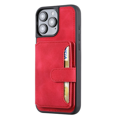 For iPhone 16 Pro Max Skin Feel Dream RFID Anti-theft PU Card Bag Phone Case(Red) - iPhone 16 Pro Max Cases by buy2fix | Online Shopping UK | buy2fix