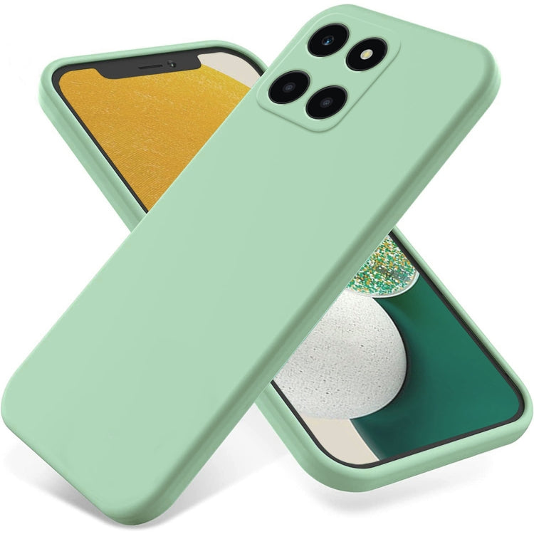 For Honor X6a Pure Color Liquid Silicone Shockproof Phone Case(Green) - Honor Cases by buy2fix | Online Shopping UK | buy2fix