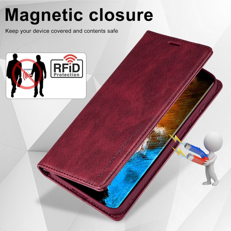 For Samsung Galaxy S24+ LC.IMEEKE RFID Anti-theft Leather Phone Case(Red) - Galaxy S24+ 5G Cases by LC.IMEEKE | Online Shopping UK | buy2fix