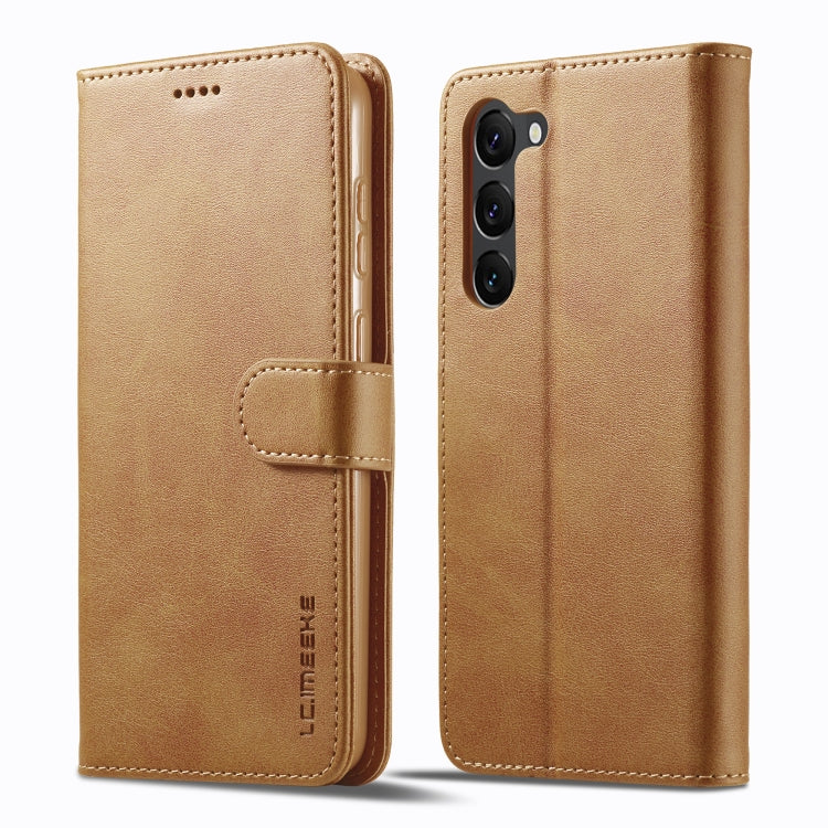 For Samsung Galaxy S24+ 5G LC.IMEEKE Calf Texture Leather Phone Case(Brown) - Galaxy S24+ 5G Cases by LC.IMEEKE | Online Shopping UK | buy2fix