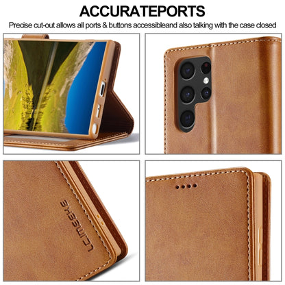 For Samsung Galaxy S24 Ultra 5G LC.IMEEKE Calf Texture Leather Phone Case(Brown) - Galaxy S24 Ultra 5G Cases by LC.IMEEKE | Online Shopping UK | buy2fix