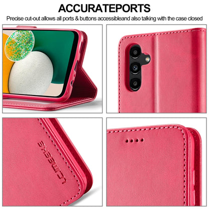 For Samsung Galaxy A25 LC.IMEEKE Calf Texture Leather Phone Case(Red) - Galaxy Phone Cases by LC.IMEEKE | Online Shopping UK | buy2fix