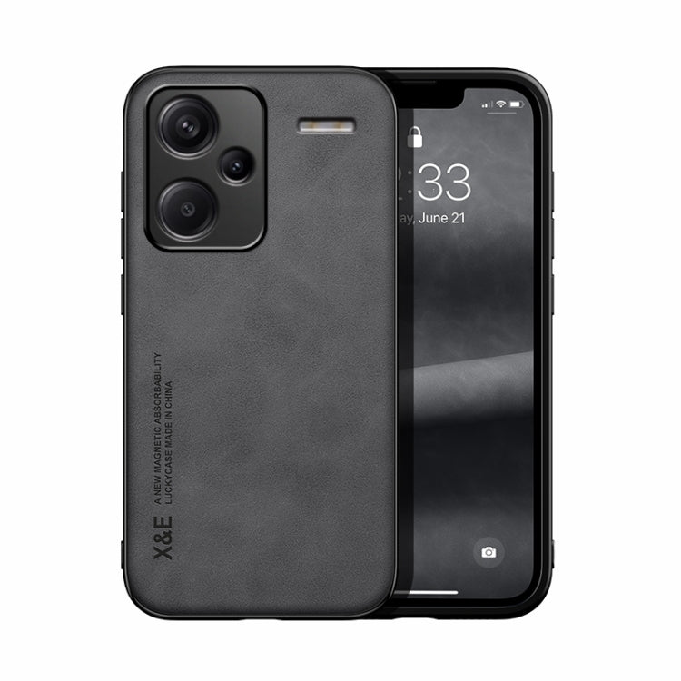 For Xiaomi Redmi Note 13 Pro+ 5G Skin Feel Magnetic Leather Back Phone Case(Dark Grey) - Note 13 Pro+ Cases by buy2fix | Online Shopping UK | buy2fix