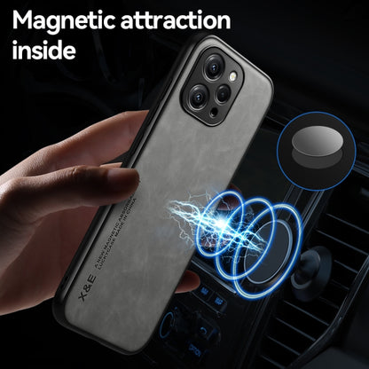 For Xiaomi 14 Pro Skin Feel Magnetic Leather Back Phone Case(Light Grey) - 14 Pro Cases by buy2fix | Online Shopping UK | buy2fix