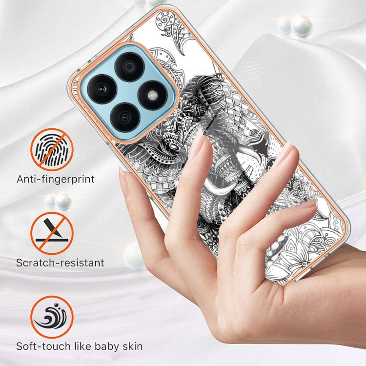 For Honor X8a Electroplating Marble Dual-side IMD Phone Case(Totem Elephant) - Honor Cases by buy2fix | Online Shopping UK | buy2fix