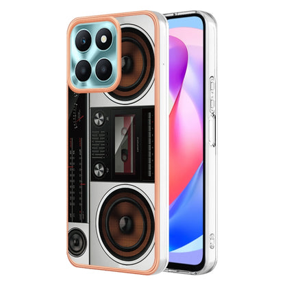 For Honor X6a Electroplating Marble Dual-side IMD Phone Case(Retro Radio) - Honor Cases by buy2fix | Online Shopping UK | buy2fix