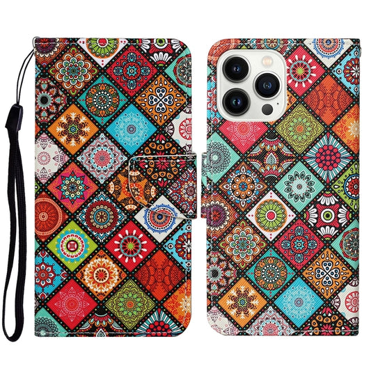 For iPhone 16 Pro 3D Colored Drawing Flip Leather Phone Case(Ethnic Totem) - iPhone 16 Pro Cases by buy2fix | Online Shopping UK | buy2fix