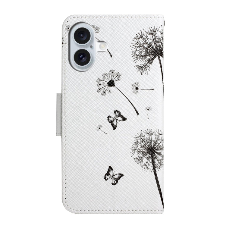 For iPhone 16 3D Colored Drawing Flip Leather Phone Case(Dandelions) - iPhone 16 Cases by buy2fix | Online Shopping UK | buy2fix