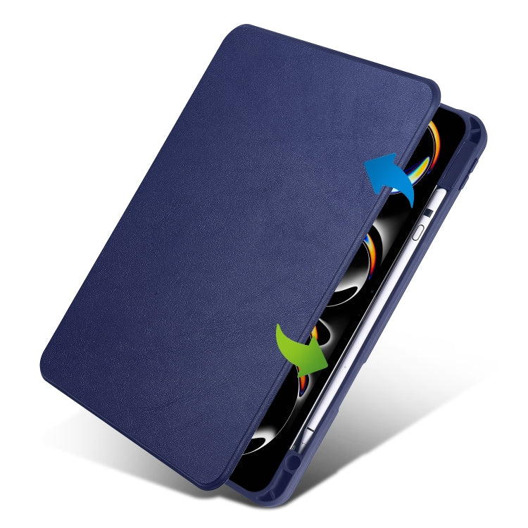 For iPad Pro 13 2024 Acrylic 360 Rotation Detachable Leather Tablet Case(Dark Blue) - iPad Pro 13 2024 Cases by buy2fix | Online Shopping UK | buy2fix