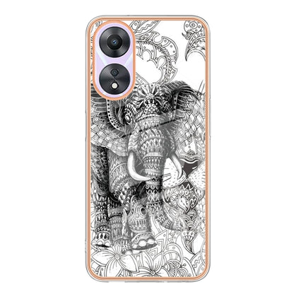 For OPPO A78 / A58 Electroplating Marble Dual-side IMD Phone Case(Totem Elephant) - OPPO Cases by buy2fix | Online Shopping UK | buy2fix