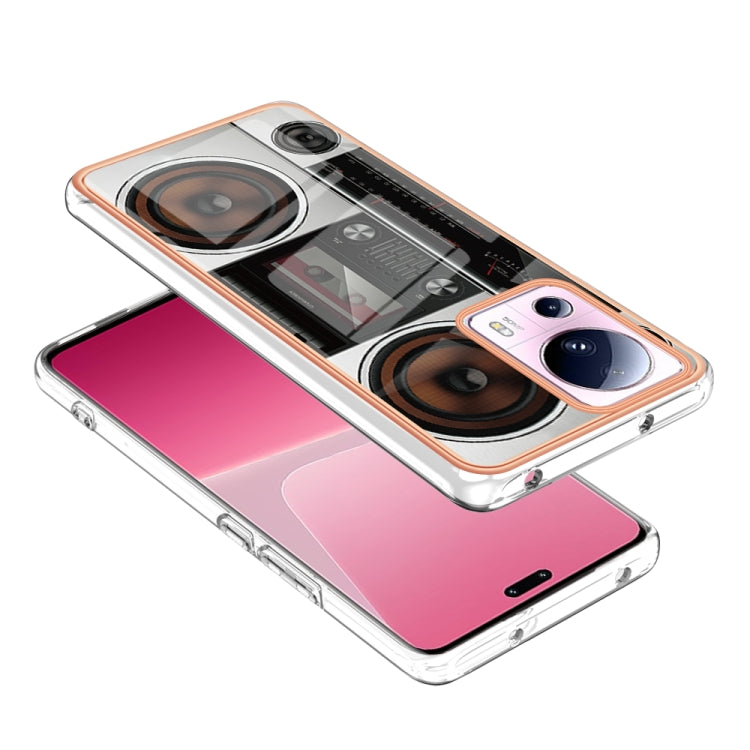 For Xiaomi 13 Lite 5G Electroplating Marble Dual-side IMD Phone Case(Retro Radio) - 13 Lite Cases by buy2fix | Online Shopping UK | buy2fix