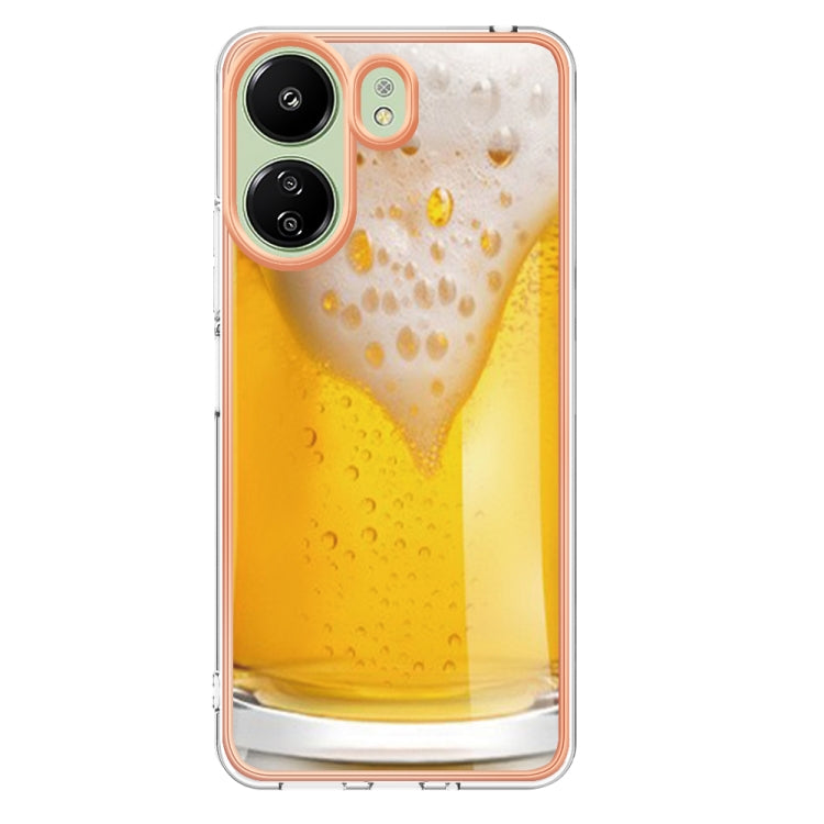 For Xiaomi Redmi 13C 4G Electroplating Marble Dual-side IMD Phone Case(Draft Beer) - 13C Cases by buy2fix | Online Shopping UK | buy2fix